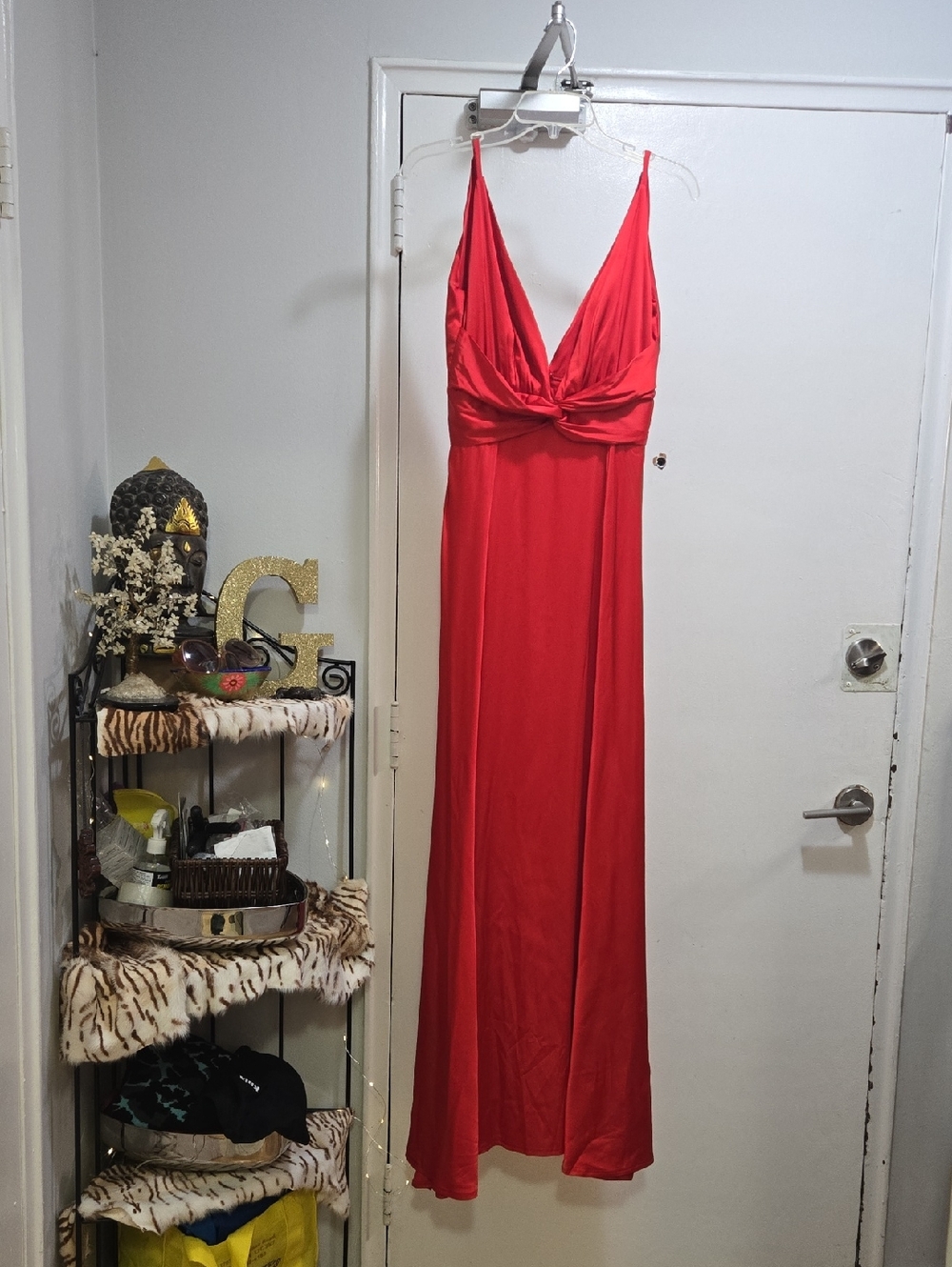 Red Satin Spaghetti-Strap Maxi Dress - Classic Women’s Prom Revenge Dress